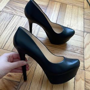 Jessica Simpson Waleo platform pumps black leather size 8